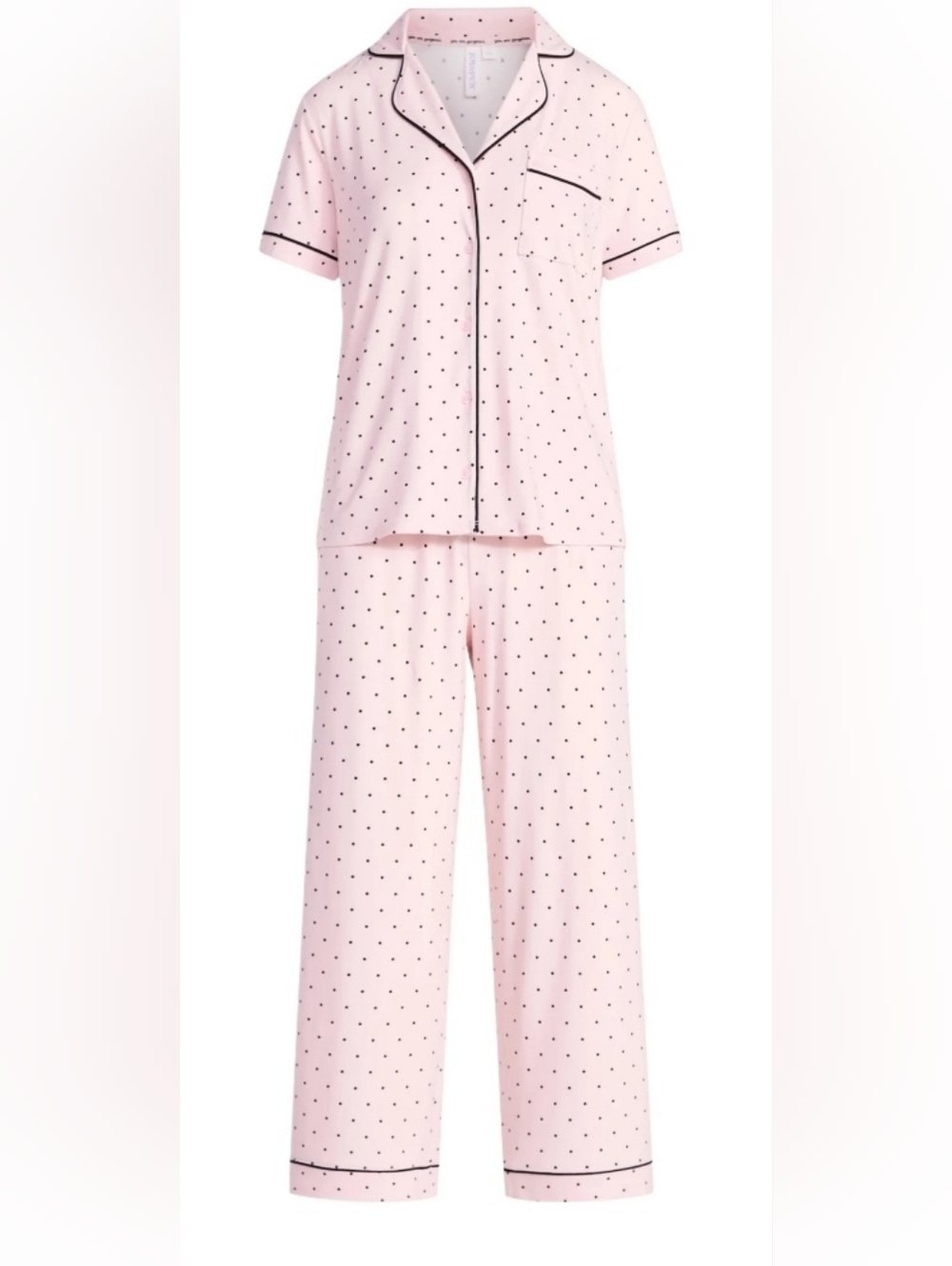 Joyspun Women's Dreamy Soft Collection Notch Collar Top and Capri Pants Pajama - Picture 4 of 8